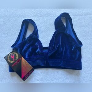 Vintage blue velvet dance top